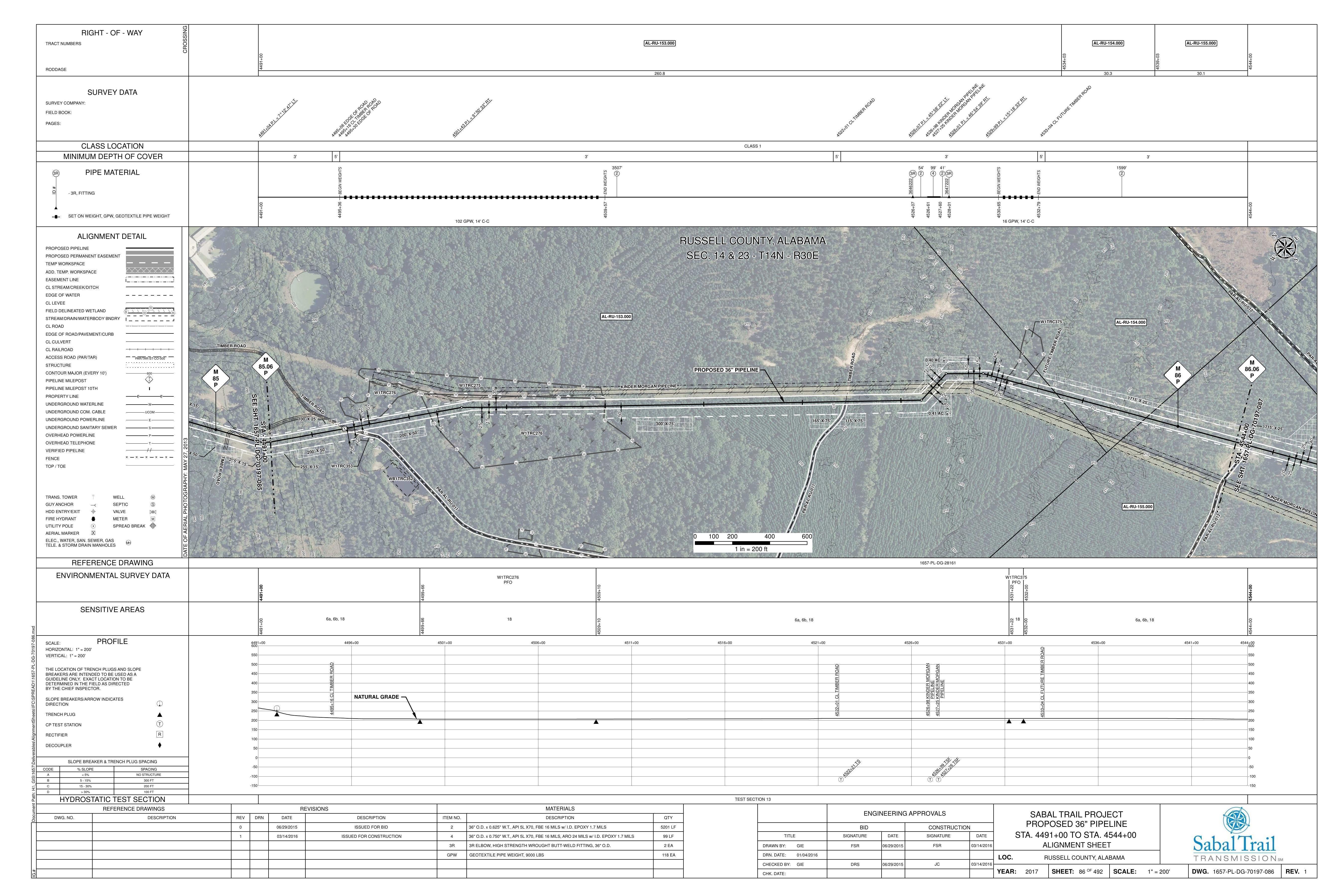 1657-PL-DG-70197-086, STA. 4491+00 TO STA. 4544+00, MP 85, MP 85.06, MP 86, MP 86.06, KINDER MORGAN PIPELINE, RUSSELL COUNTY, ALABAMA