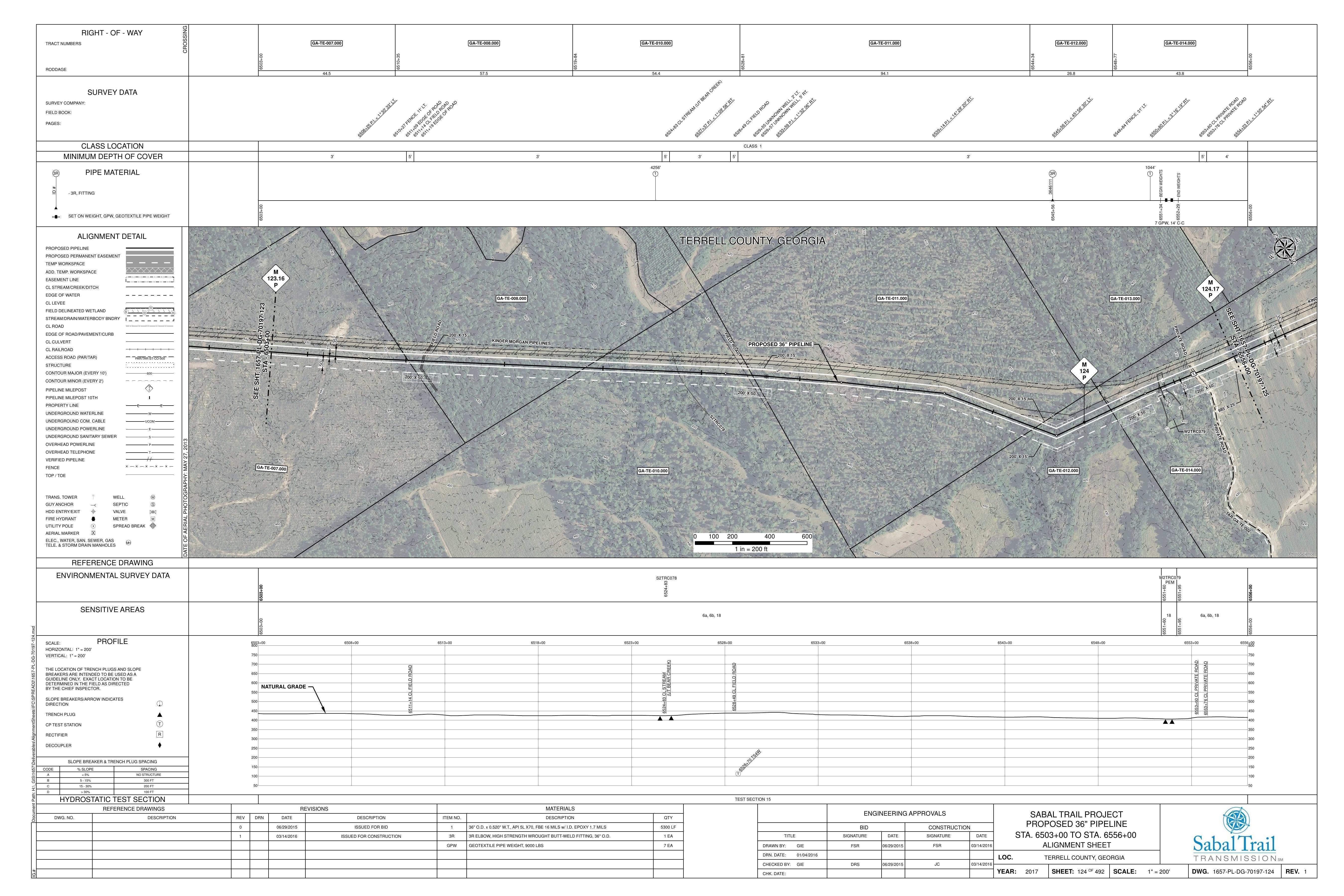 1657-PL-DG-70197-124, STA. 6503+00 TO STA. 6556+00, MP 123.16, MP 124, MP 124.17, (UT BEAR CREEK), TERRELL COUNTY, GEORGIA