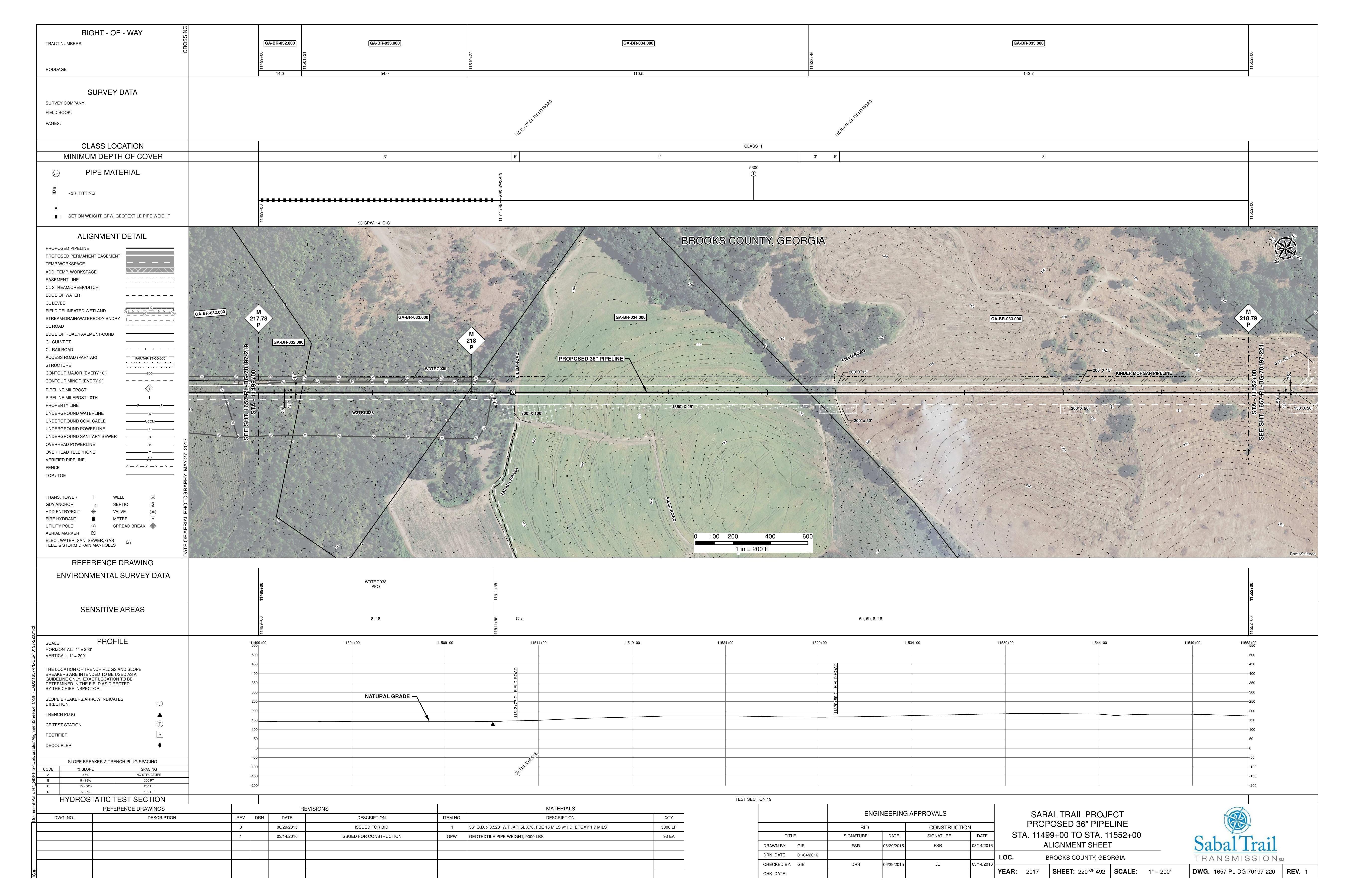 1657-PL-DG-70197-220, STA. 11499+00 TO STA. 11552+00, MP 217.78, MP 218, MP 218.79, KINDER MORGAN PIPELINE, BROOKS COUNTY, GEORGIA, 30.928486, -83.602678