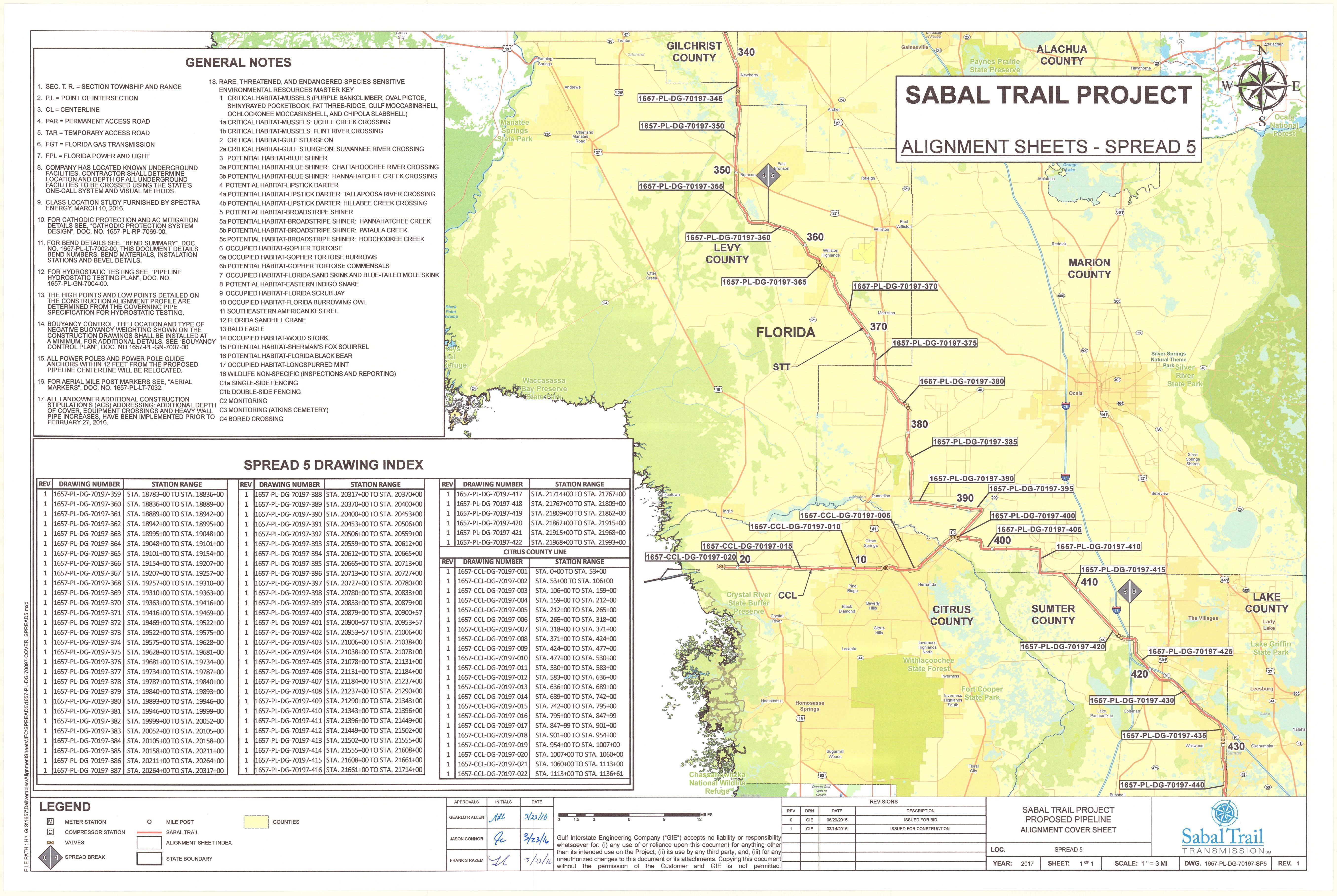 Spread 5: Gilchrist to Lake and Citrus Co., FL including Citrus County Pipeline, 29.005121, -82.341052