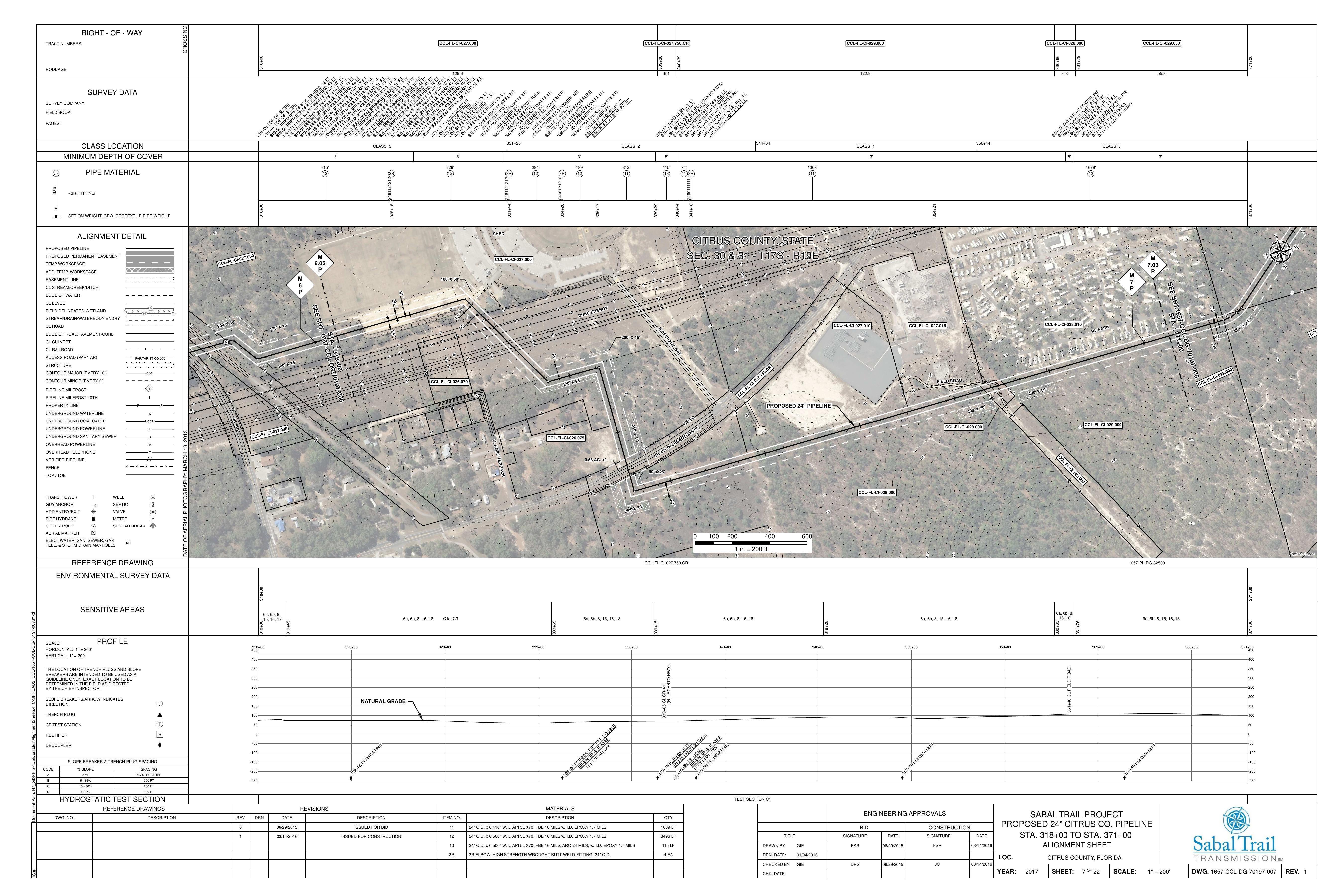 1657-CCL-DG-70197-007, STA. 318+00 TO STA. 371+00, MP 6.02, MP 7.03, I-02, I-0, CI-02, (N. LECANTO HWY.), Electric substation, 6870 N Lecanto Hwy, Beverly Hills, FL 34465, PROPOSED 24-inch CITRUS CO. PIPELINE, CITRUS COUNTY, PSTATE, CITRUS COUNTY, FLORIDA, 28.963929, -82.429272