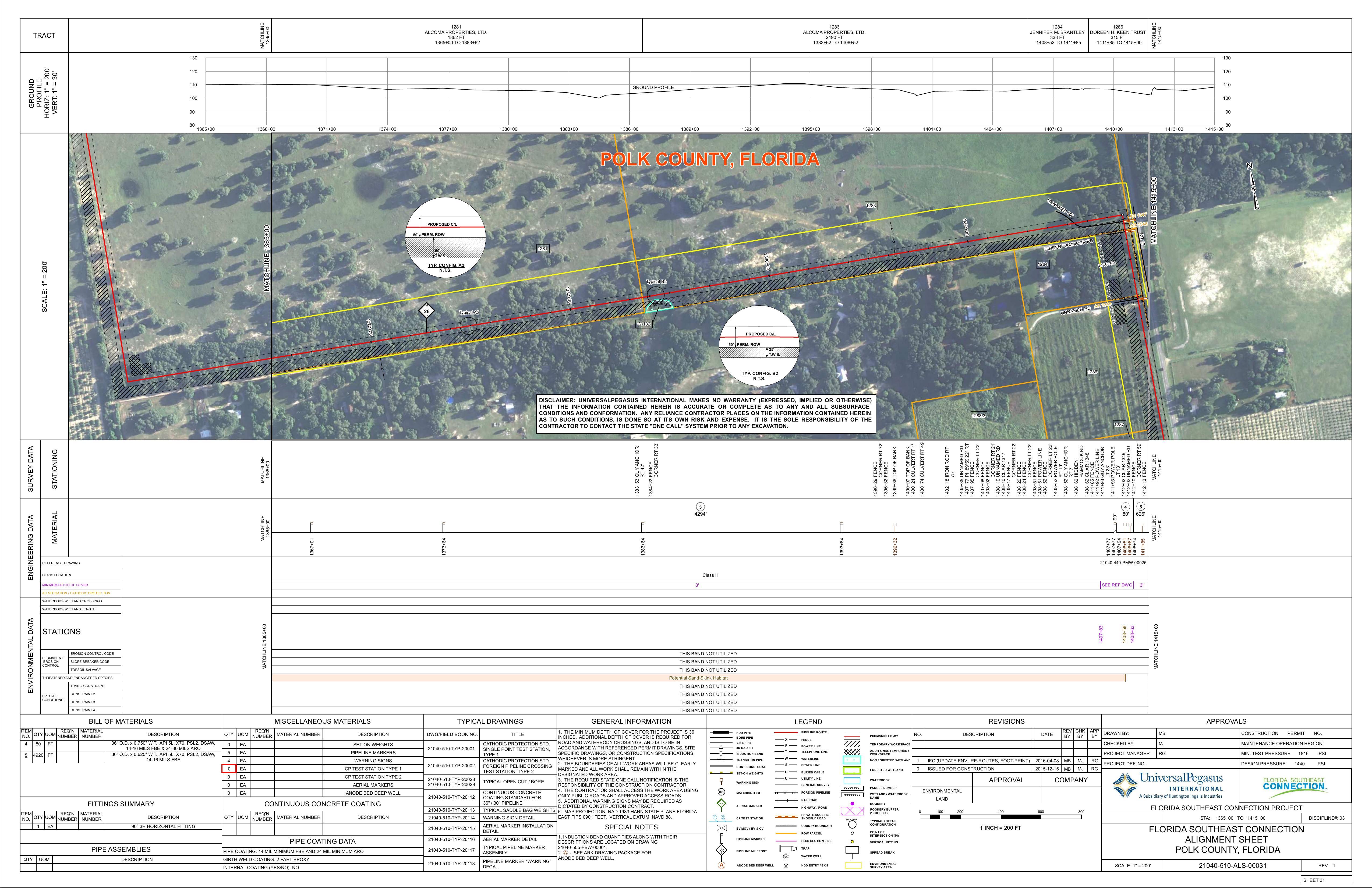 21040-510-ALS-00031 STA: 1365+00 TO 1415+00, POLK COUNTY, FLORIDA