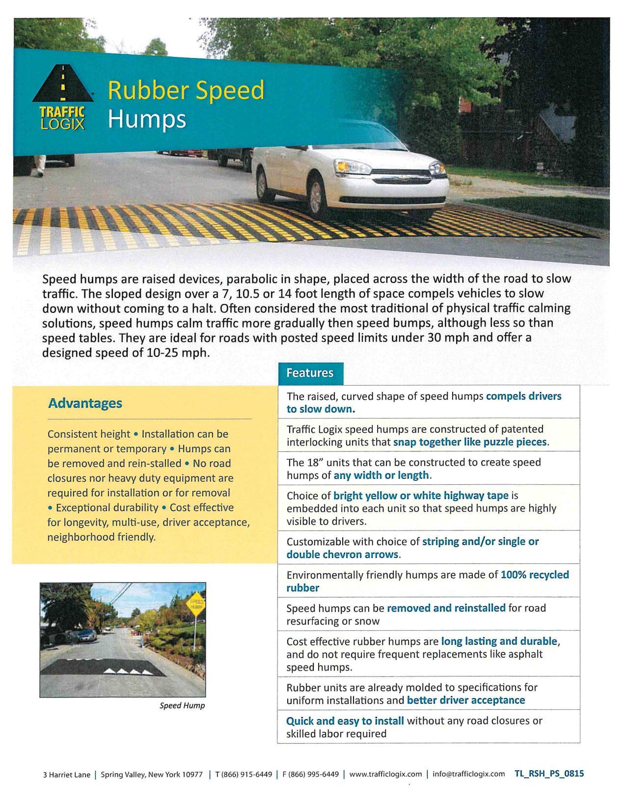 Traffic Logix Rubber Speed Humps