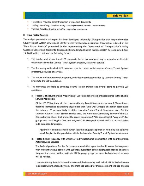 II. Four Factor Analysis