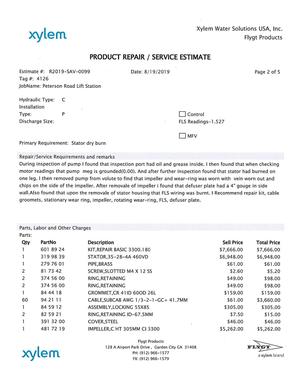 [PRODUCT REPAIR / SERVICE ESTIMATE 2 of 5]