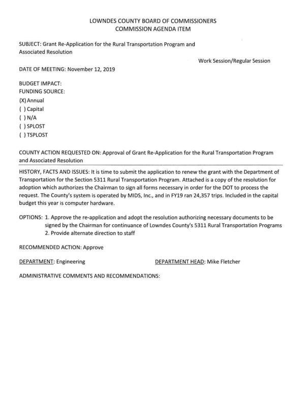 [BUDGET IMPACT: apparently none; MIDS, Inc. did 24,357 trips in FY19.]