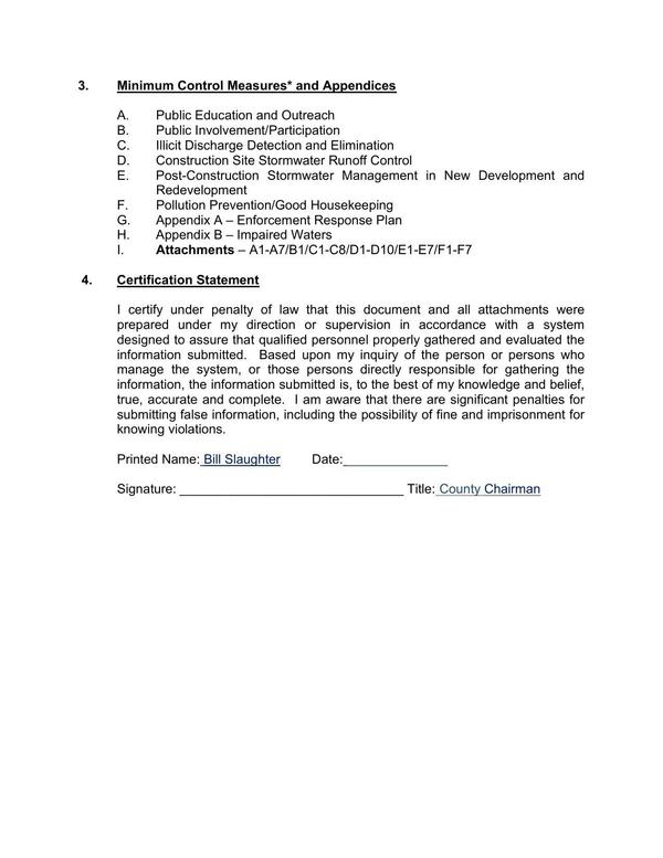 Minimum Control Measures* and Appendices