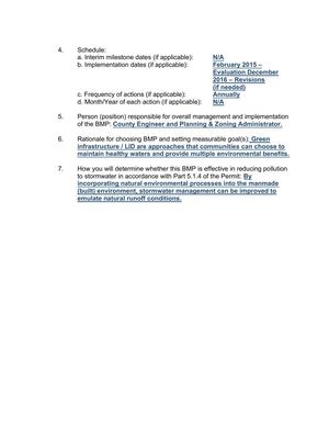 [How you will determine whether this BMP is effective in reducing pollution to stormwater in accordance with Part 5.1.4 of the Permit:]