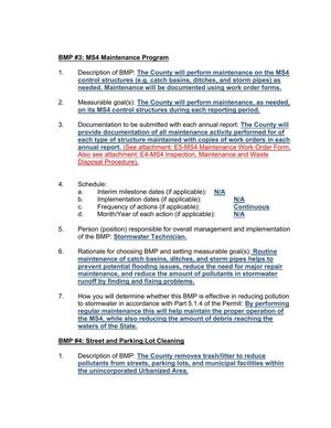 [BMP #3: MS4 Maintenance Program; BMP #4: Street and Parking Lot Cleaning]