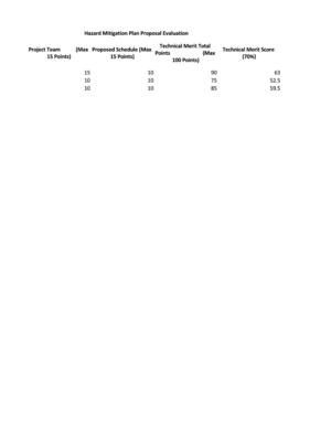 [Project Team and Technical Merit Score]