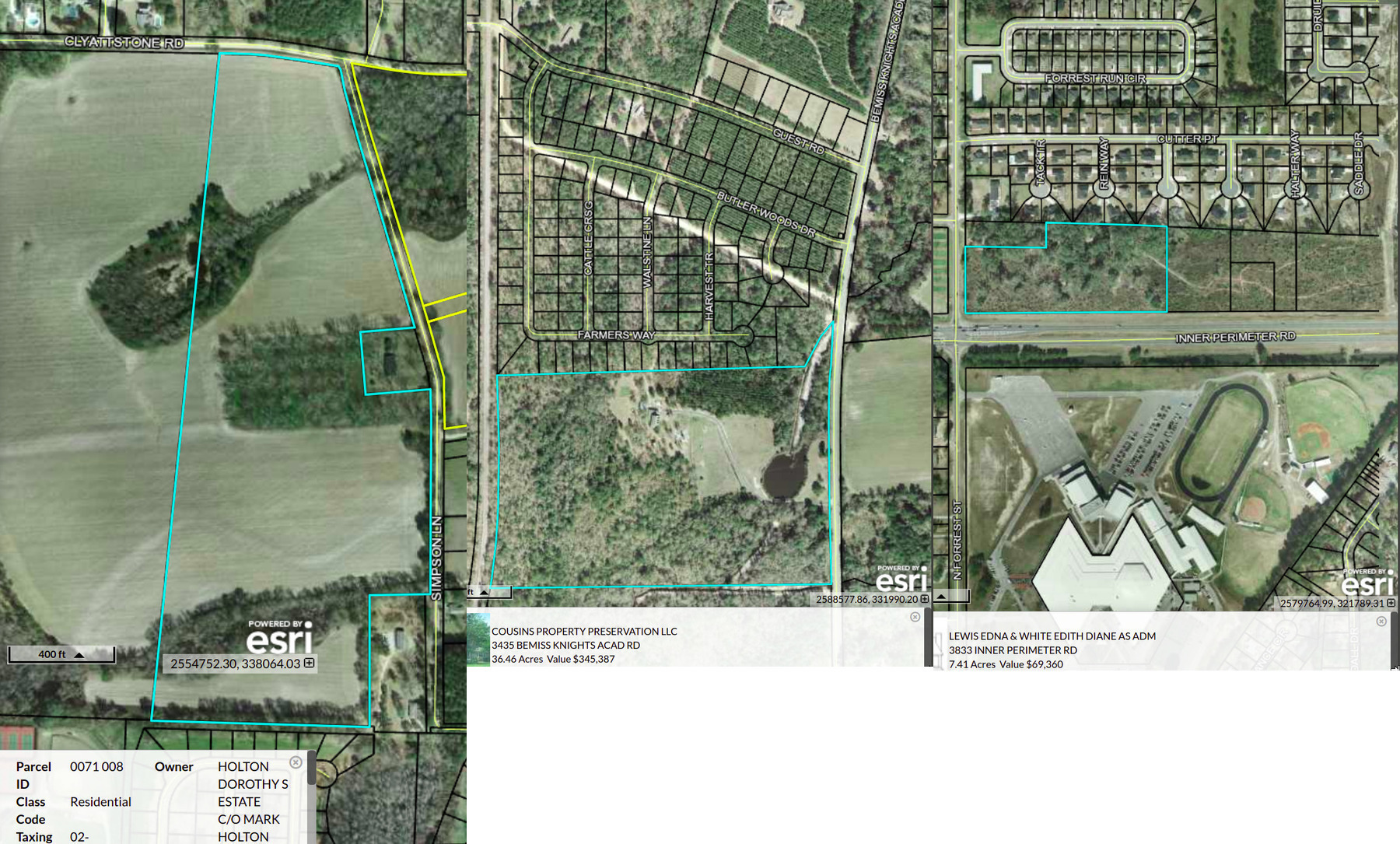 Rezonings: REZ-2020-17 3833 Inner Perimeter Road; REZ-2020-19 3435 Bemiss Knights Academy; REZ-2020-20 6712 Clyattstone Road