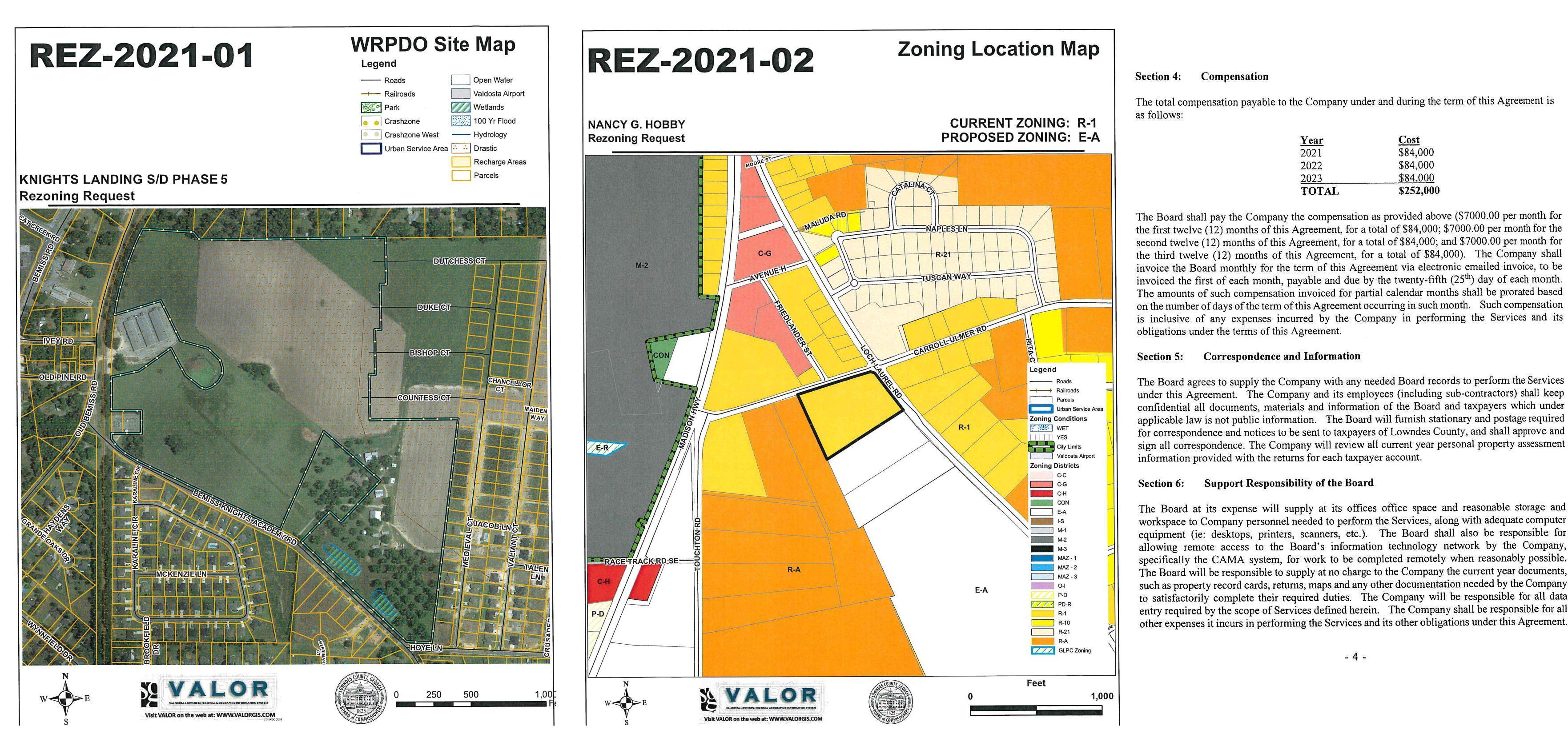 Two rezonings and $252,000 for contractor, personal property assessment