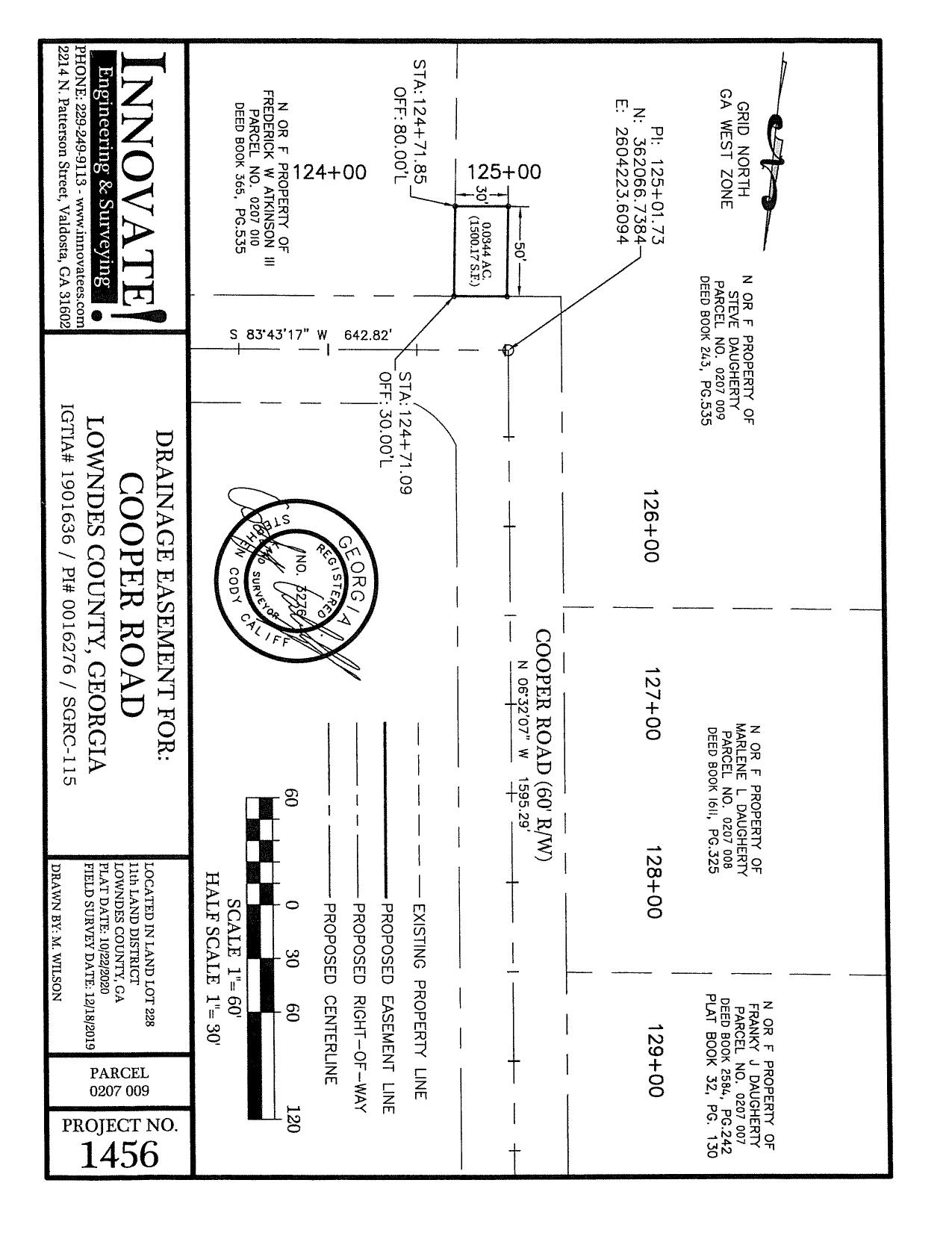 Plat: Drainage Easement for Cooper Road