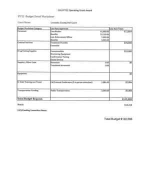 [Budget Detail Worksheet]