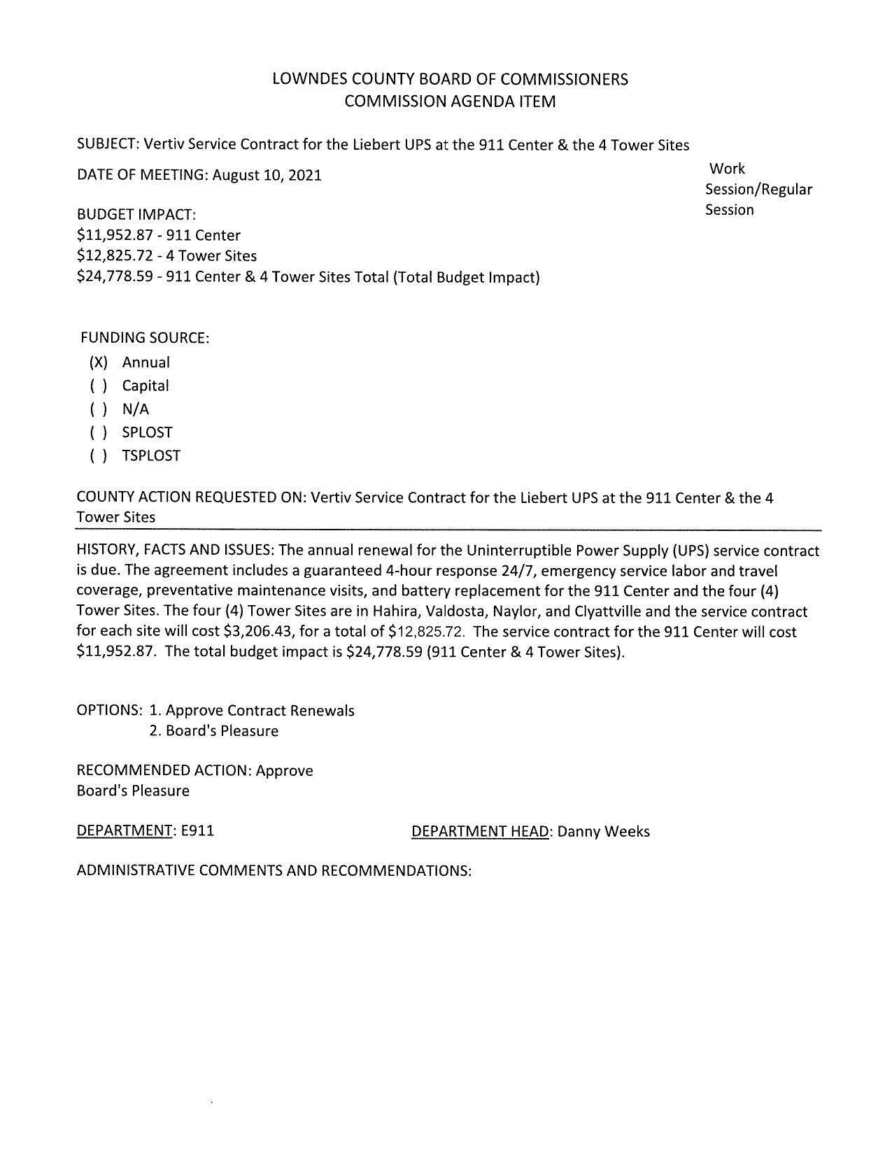 BUDGET IMPACT: $24,778.59