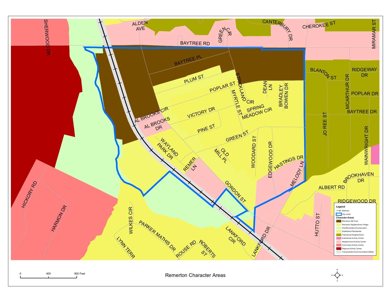 Remerton Character Area Map, courtesy Elizabeth Backe, SGRC