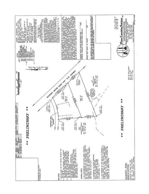 Preliminary survey plat