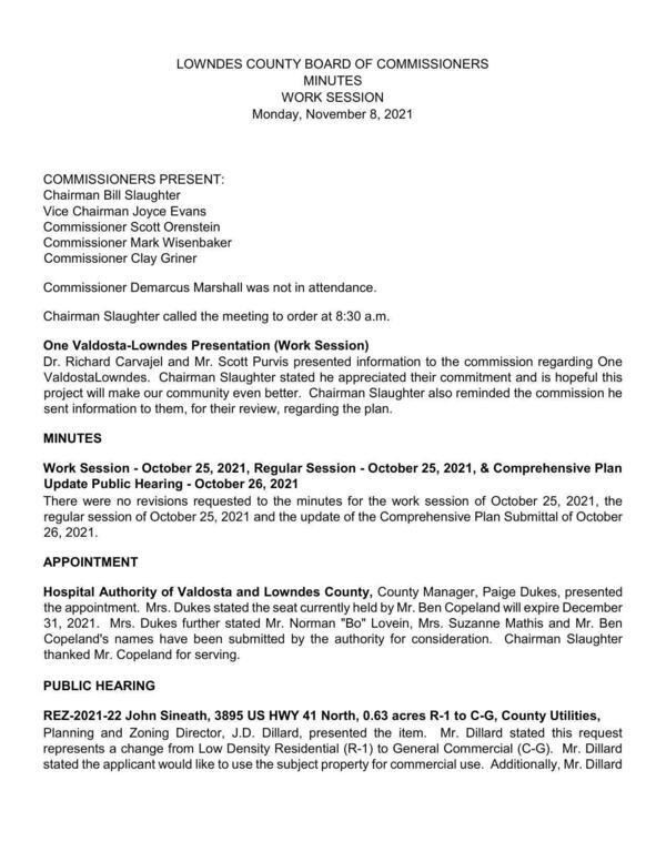 [Work Session - October 25, 2021, Regular Session - October 25, 2021, & Comprehensive Plan]