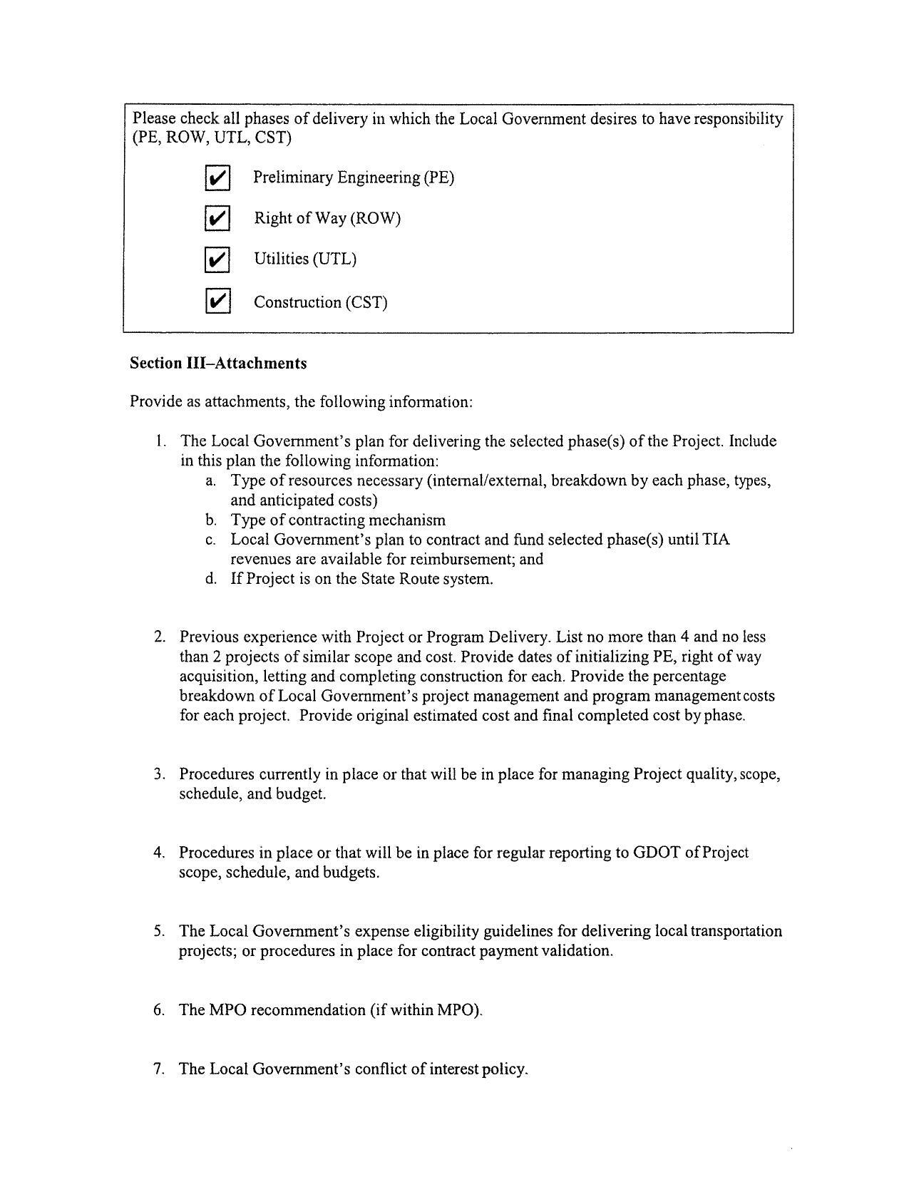 Section III-Attachments