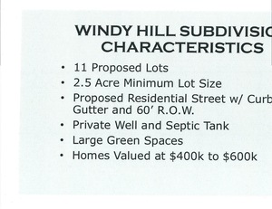 [WINDY HILL SUBDIVISION CHARACTERISTICS]