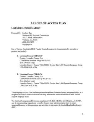 [LANGUAGE ACCESS PLAN]