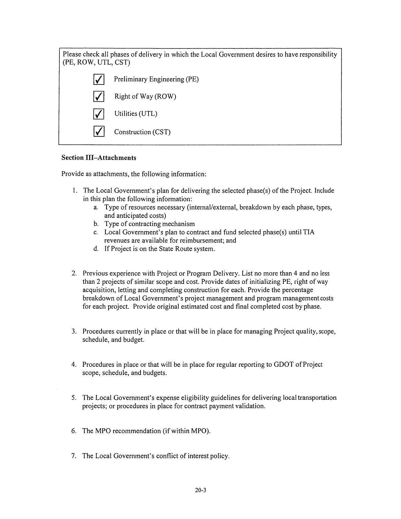 Section II-Attachments