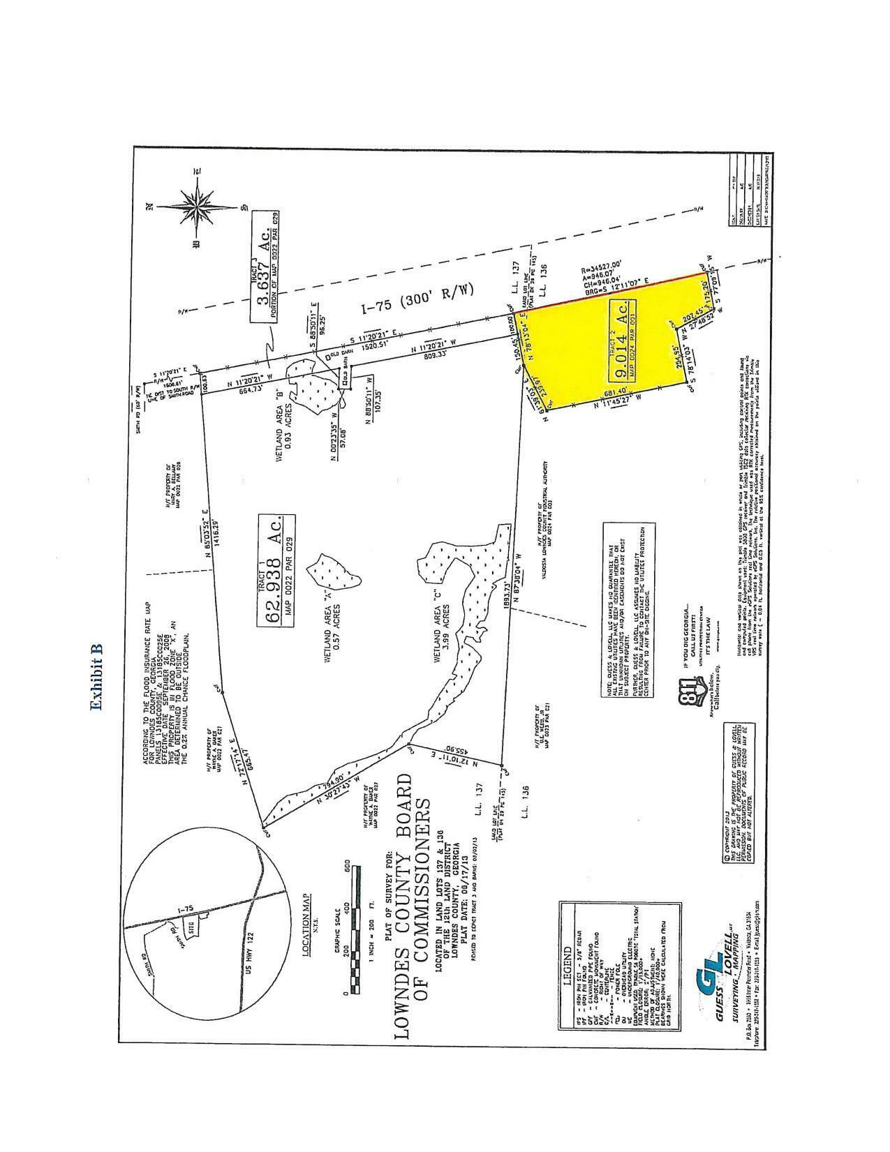 Map: Exhibit B, former rest area