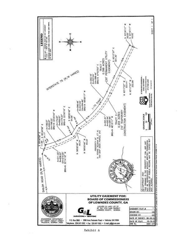 Plat map: Utility Easement