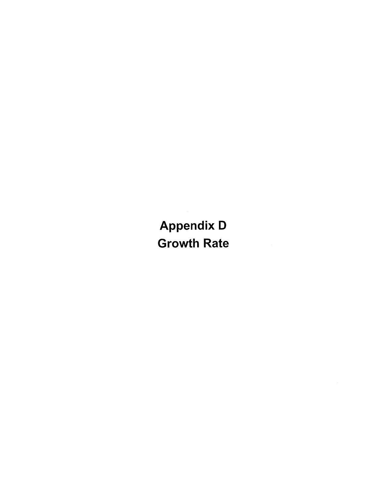 Appendix D: Growth Rate