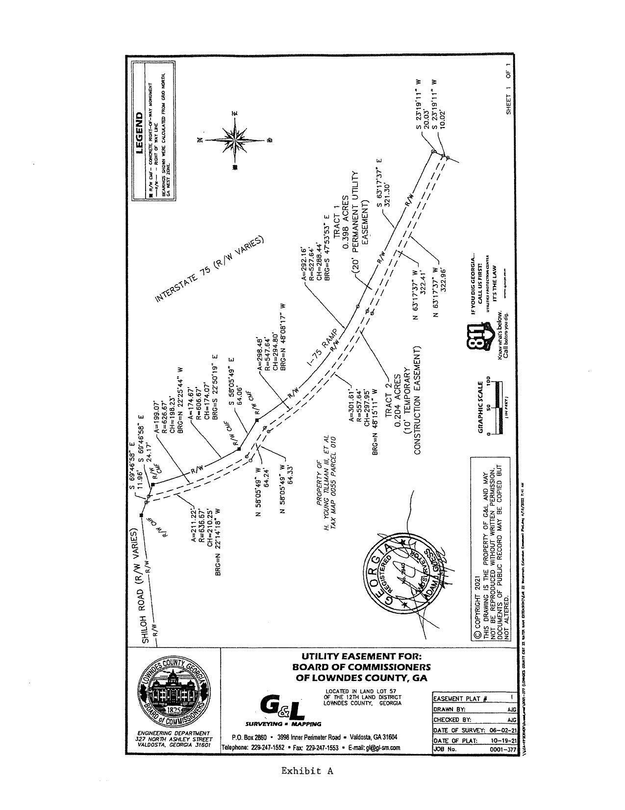 Plat map: Utility Easement