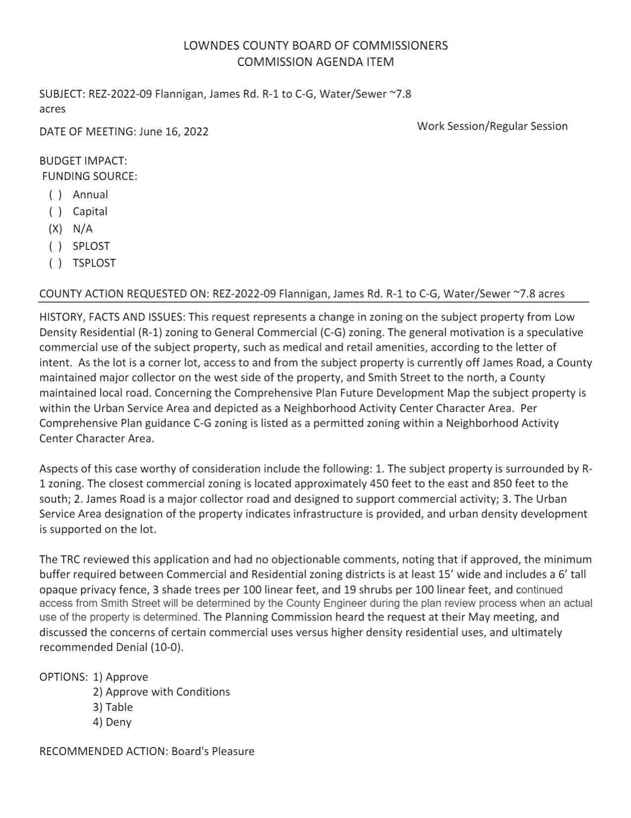 Speculative commerical use, such as medical and retail amenities. GLPC unanimously recommended denial.