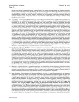 [damages, liabilities or costs arising out of or in any way connected with the Engineer's notifying or failing to notify]