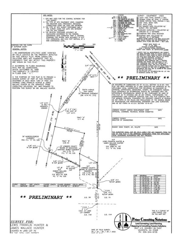 SURVEY for Lewis Franklin Hunter & James Wallace Hunter