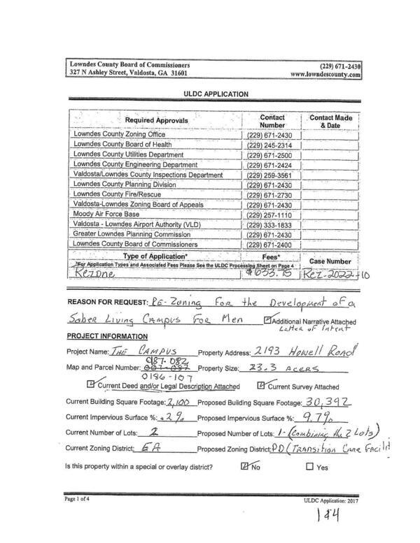 ULDC Application form (1 of 4)