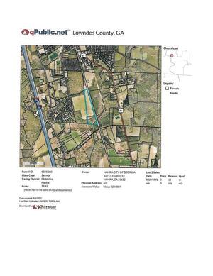 [Map: Parcel 0050 033, 102 S. Church St., Hahira, GA 31632]