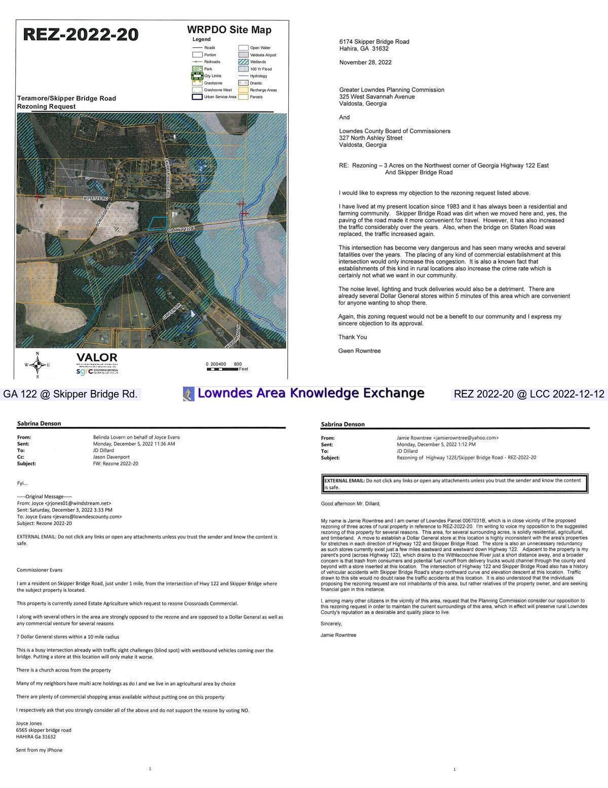 [Map, Letters, REZ-2022-20, GA 122 & Skipper Bridge Road]