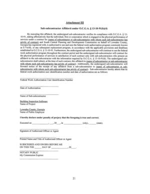 [affidavit to the sub-subcontractor with the information required by O.C.G.A. § 13-10-91(b). The undersigned sub-]