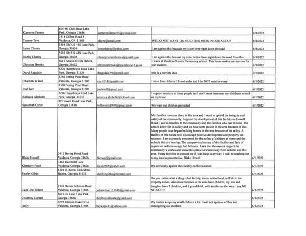 [5276 Humphreys Road Lake Tsupport ministry to these people but I don’t want them near my children’s school |