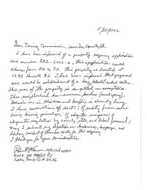 [Opposition letter, Robert Eason]