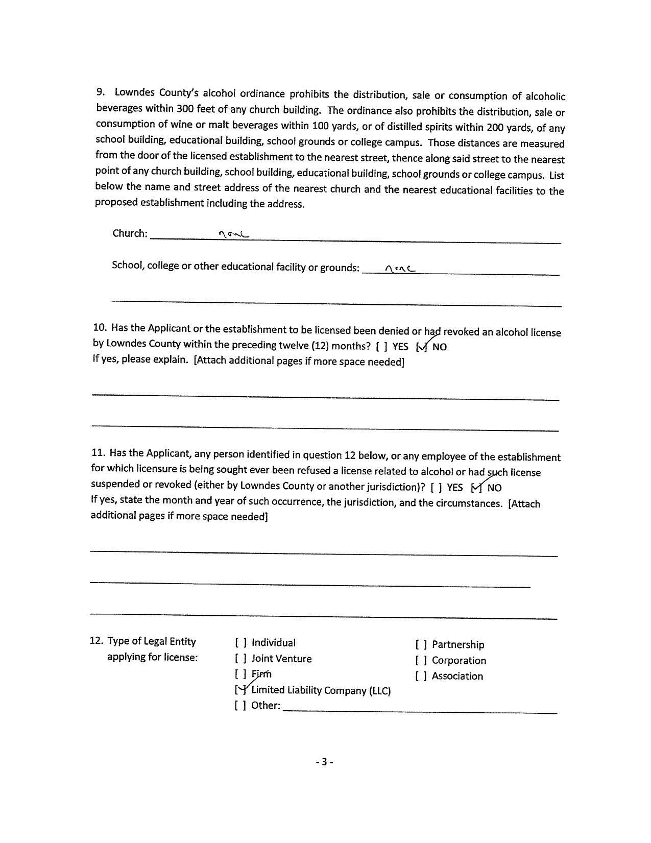 beverages within 300 feet of any church building. The ordinance also prohibits the distribution, sale or