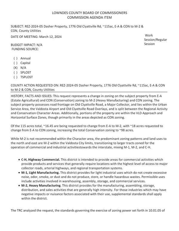 [BUDGET IMPACT: N/A to M-2 and CON zoning.]