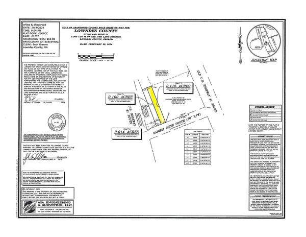 Plat of abandoned County road right of way