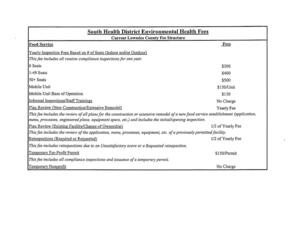 [South Health District Environmental Health Fees]