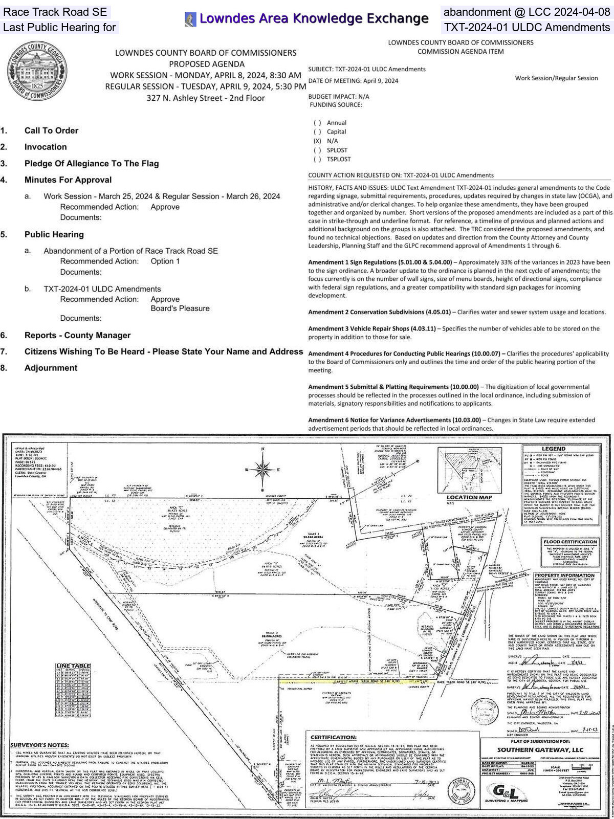 [Race Track Road SE abandonment and TXT-2024-01 ULDC Amendments @ LCC 2024-04-08]