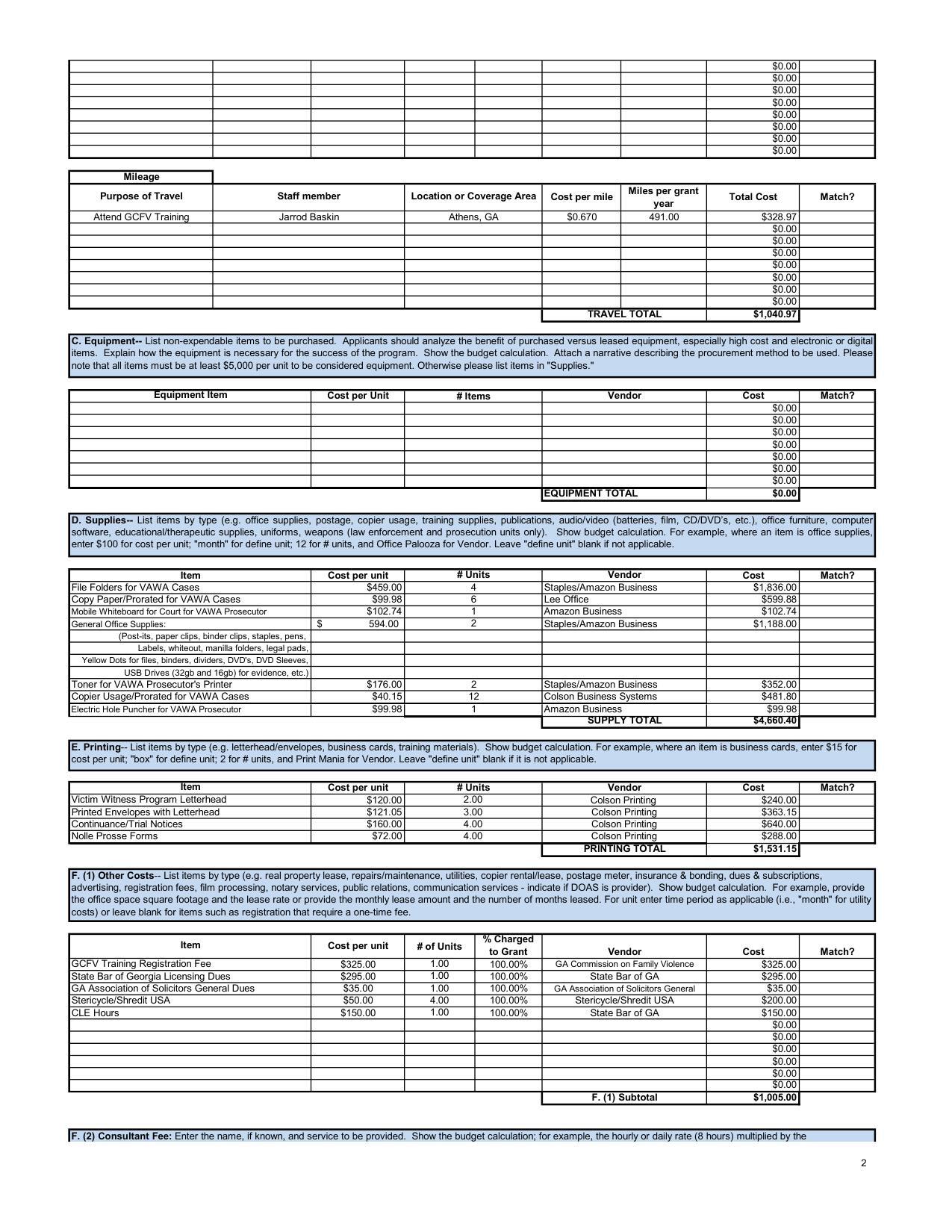 [Continuance/Trial Notices $160.00) 4.00 Colson Printing $640.00)