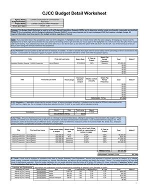 [CJCC Budget Detail Worksheet]