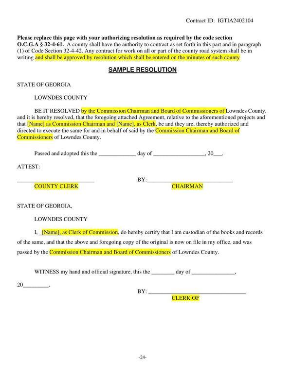 (1) of Code Section 32-4-42. Any contract for work on all or part of the county road system shall be in