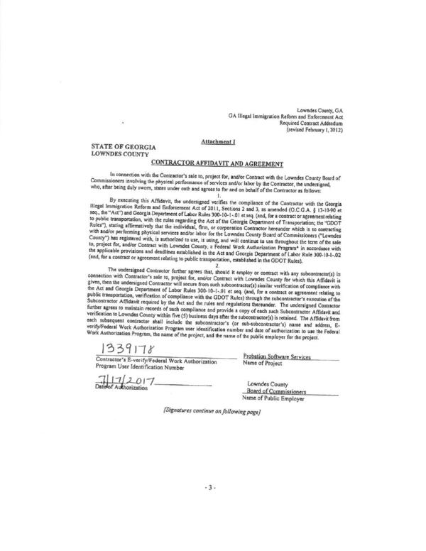 CONTRACTOR AFFIDAVIT AND AGREEMENT