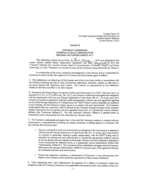 [amended (O.C.G.A. § 13-10-90 et seq., the “Act”), the Contractor understands and agrees that compliance]