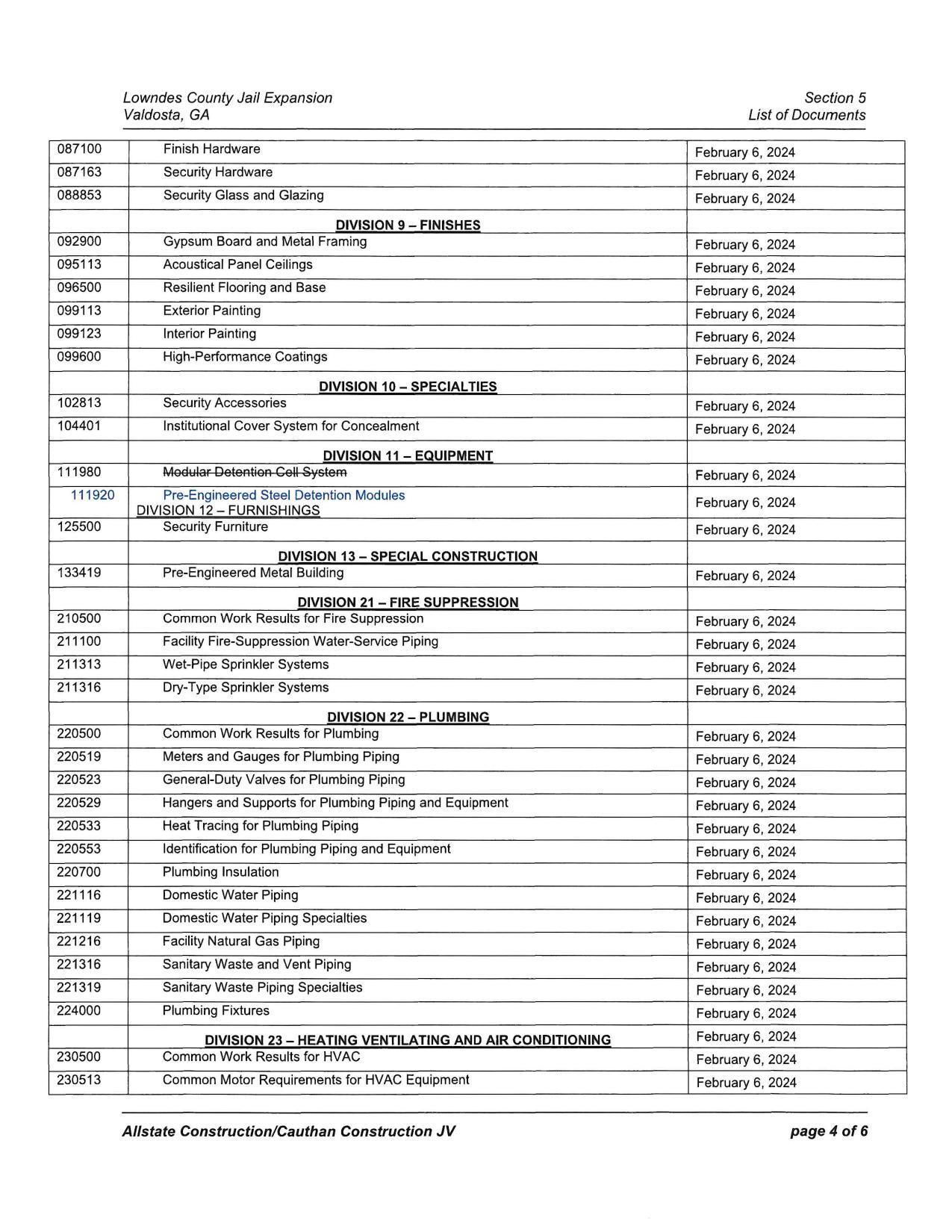 Lowndes County Jail Expansion Section 5